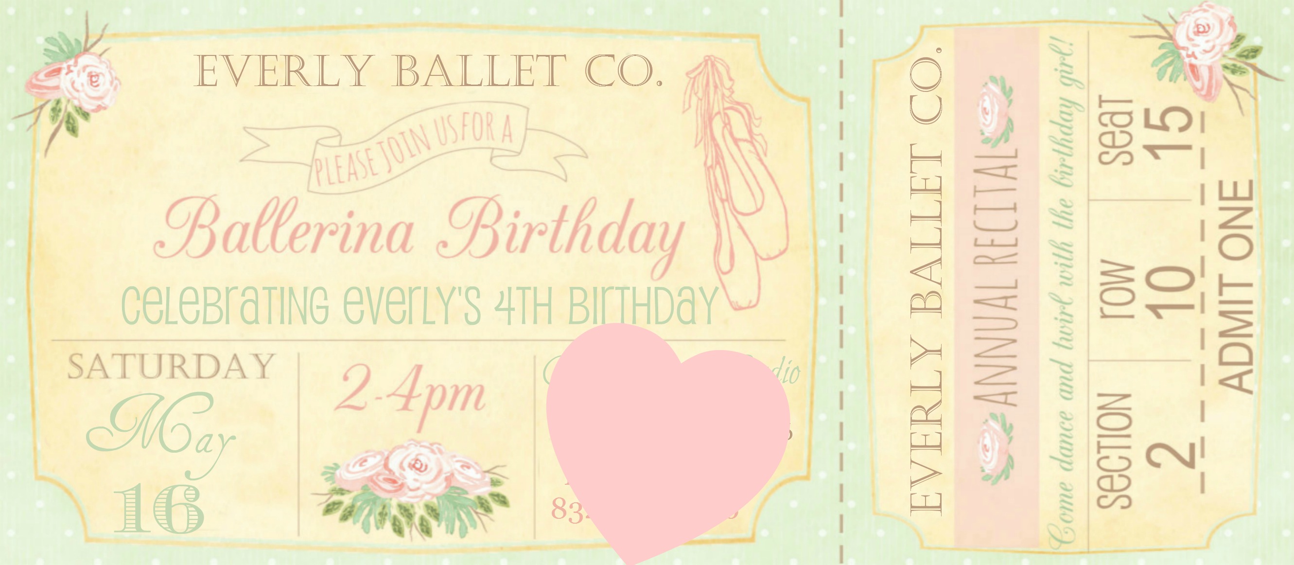 Ballet Party Invite, Pink Party, DIY Party