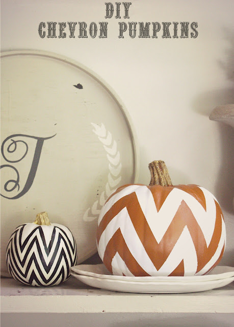 DIY Chevron Pumpkins