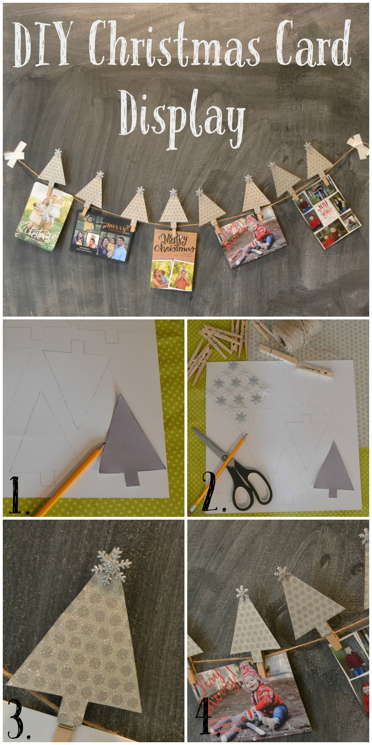DIY Christmas Card Display and Holder Steps