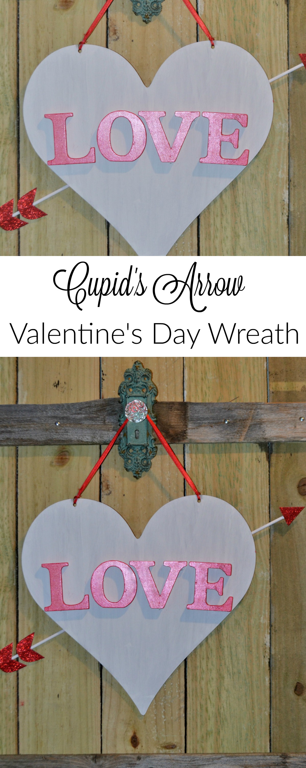 This easy and cute Valentine's Day Decor is perfect to hang on the front door or even throughout your house. www.momswithoutanswers.com