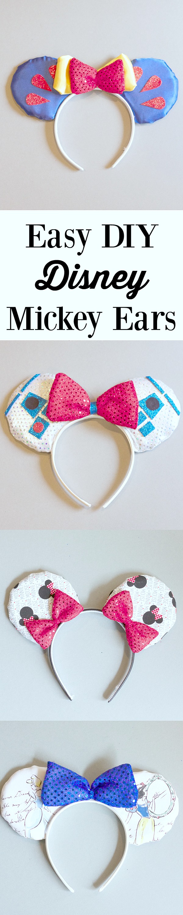 Easy DIY Disney Mickey Ears- this tutorial is super easy to follow. Easiest Mickey Ear Tutorial I have seen.