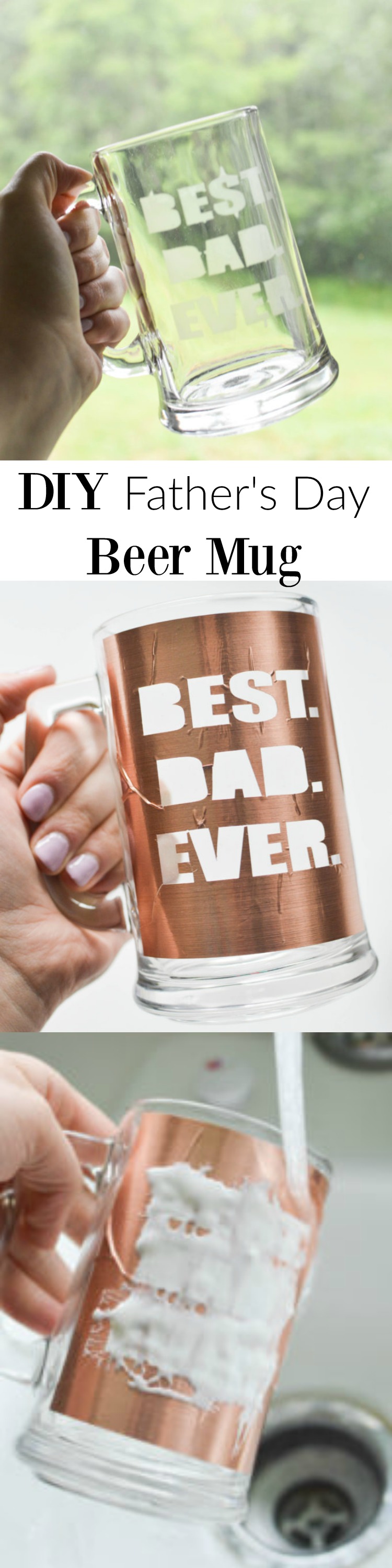 DIY Father's Day Beer Mug- this project is perfect for any dad. Easy and super fun. The kids can even help!