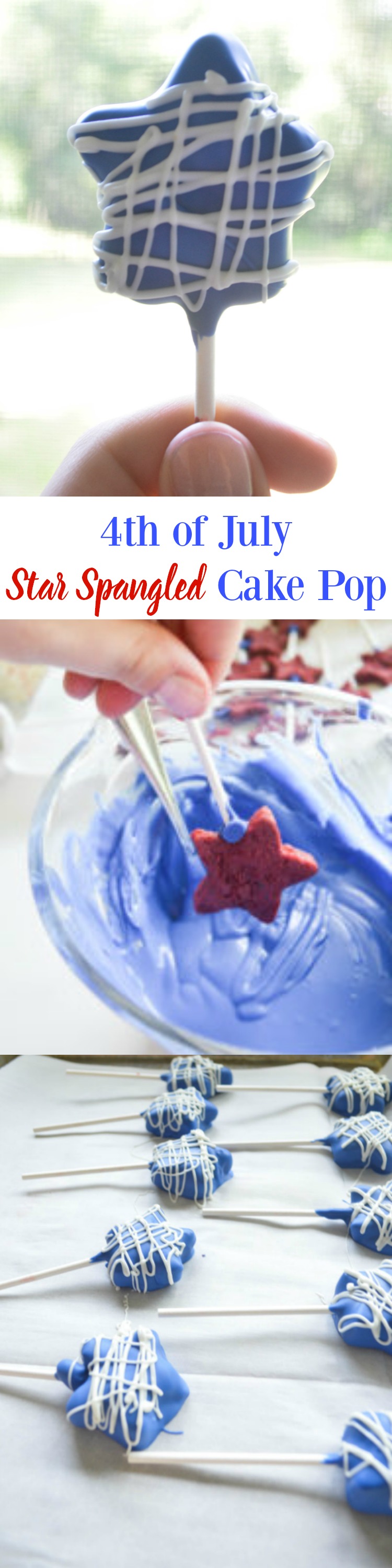 4th of July Star Spangled Cake Pop- These cake pops are super easy to make and so delicious. 4th of July dessert. 