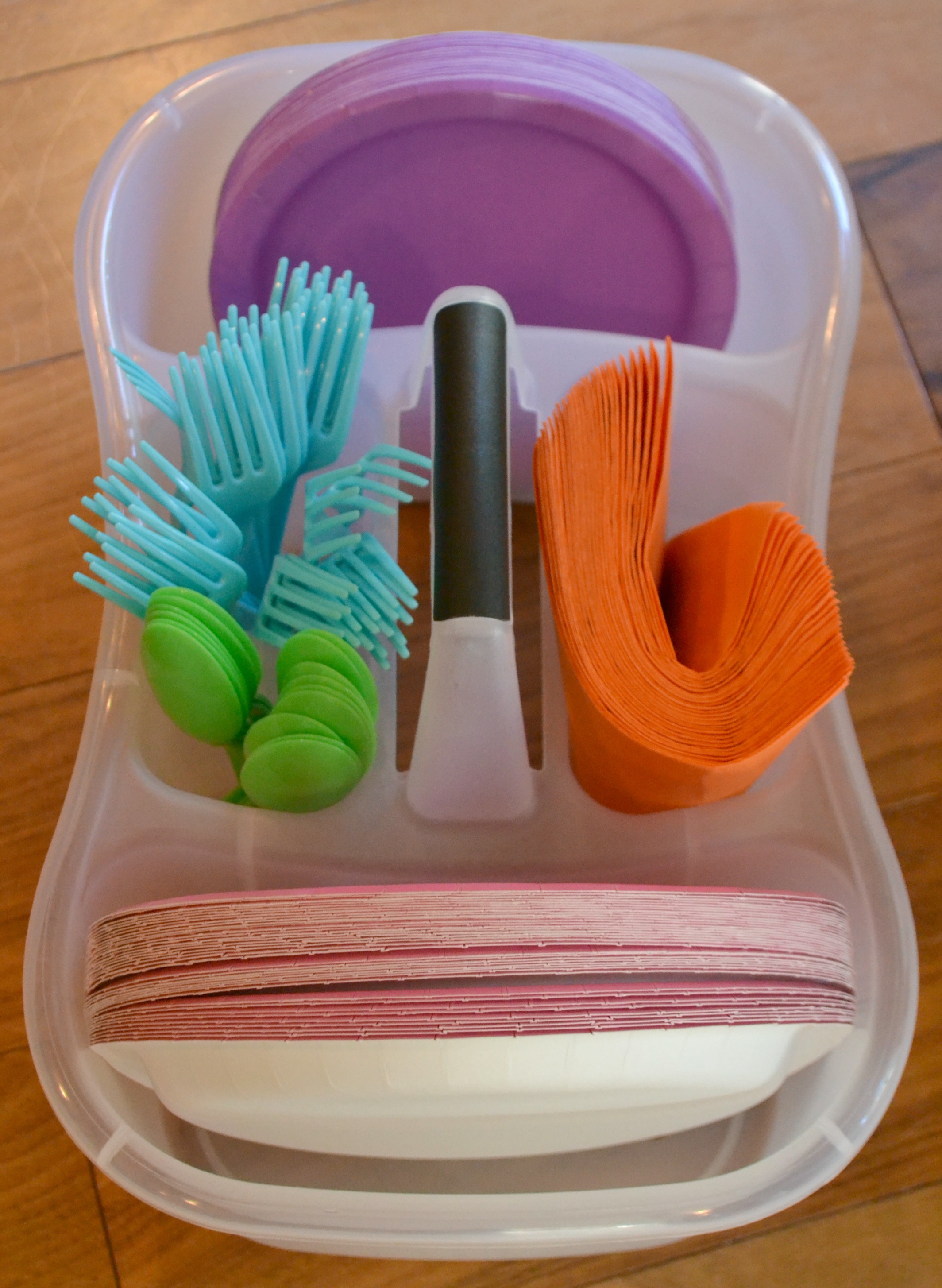 Kid Chores: Setting the Table. This caddy is perfect for toddlers learning chores. It has everything they need in all one space.