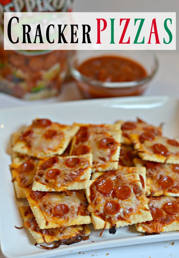 Cracker Pizzas! Perfect after school snack. Easy and delicious snacks.