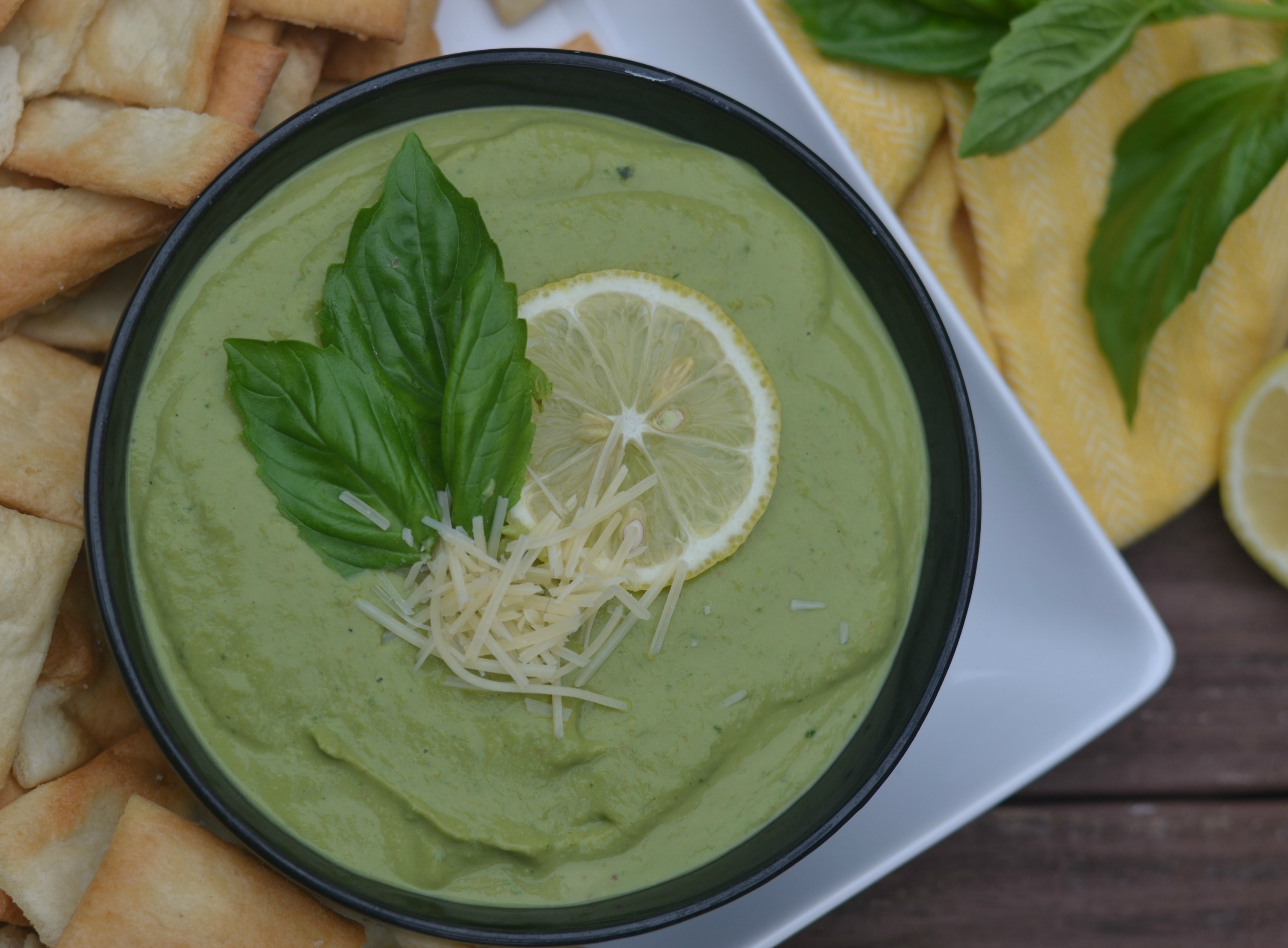 Basil Pesto Hummus. Copycat Zoes Kitchen Basil Pesto Hummus. Best hummus ever!