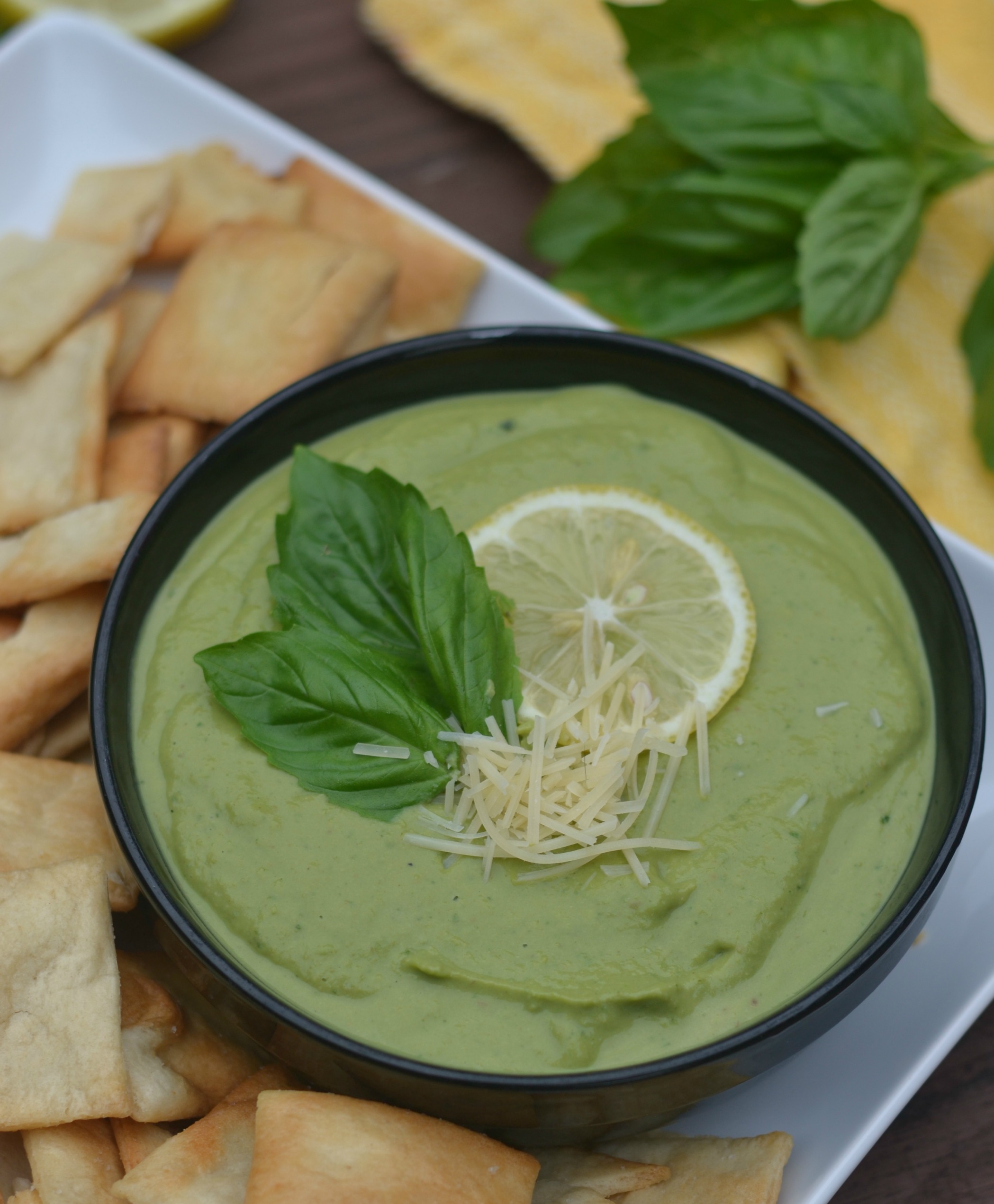 Basil Pesto Hummus. Copycat Zoes Kitchen Basil Pesto Hummus. Best hummus ever!