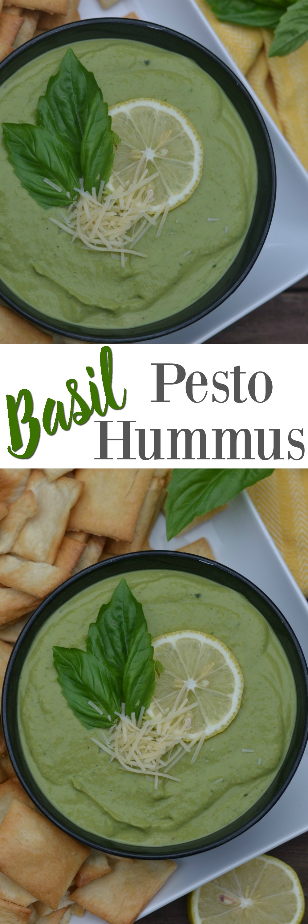 Basil Pesto Hummus. Copycat Zoes Kitchen Basil Pesto Hummus. Best hummus ever!