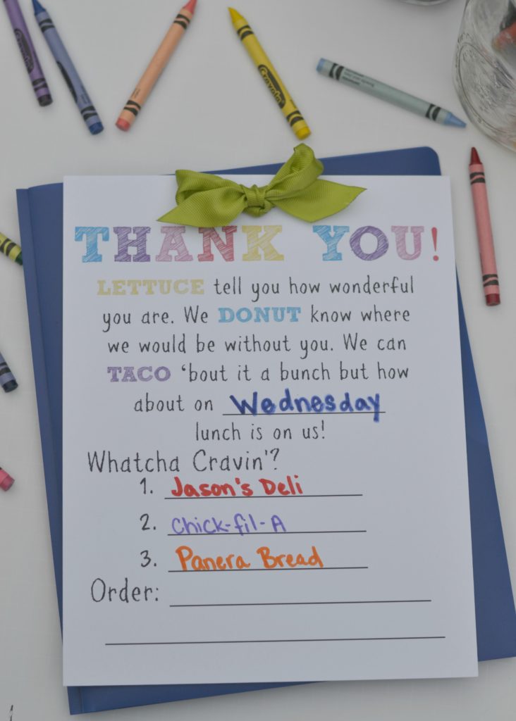 Teacher Gift: Lunch Certificate - Houston Mommy and Lifestyle Blogger ...