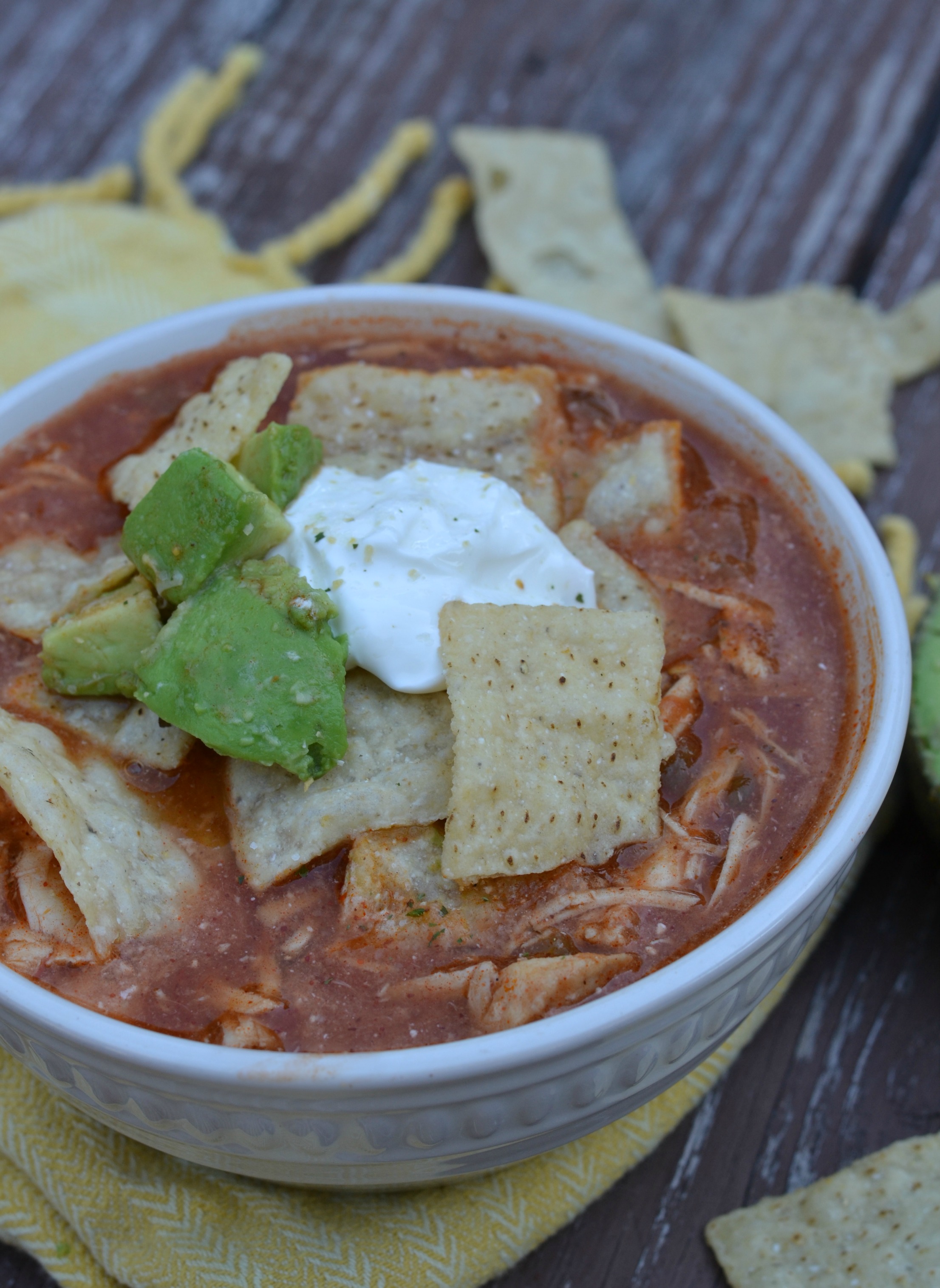 Slow Cooker Chicken Enchilada Soup