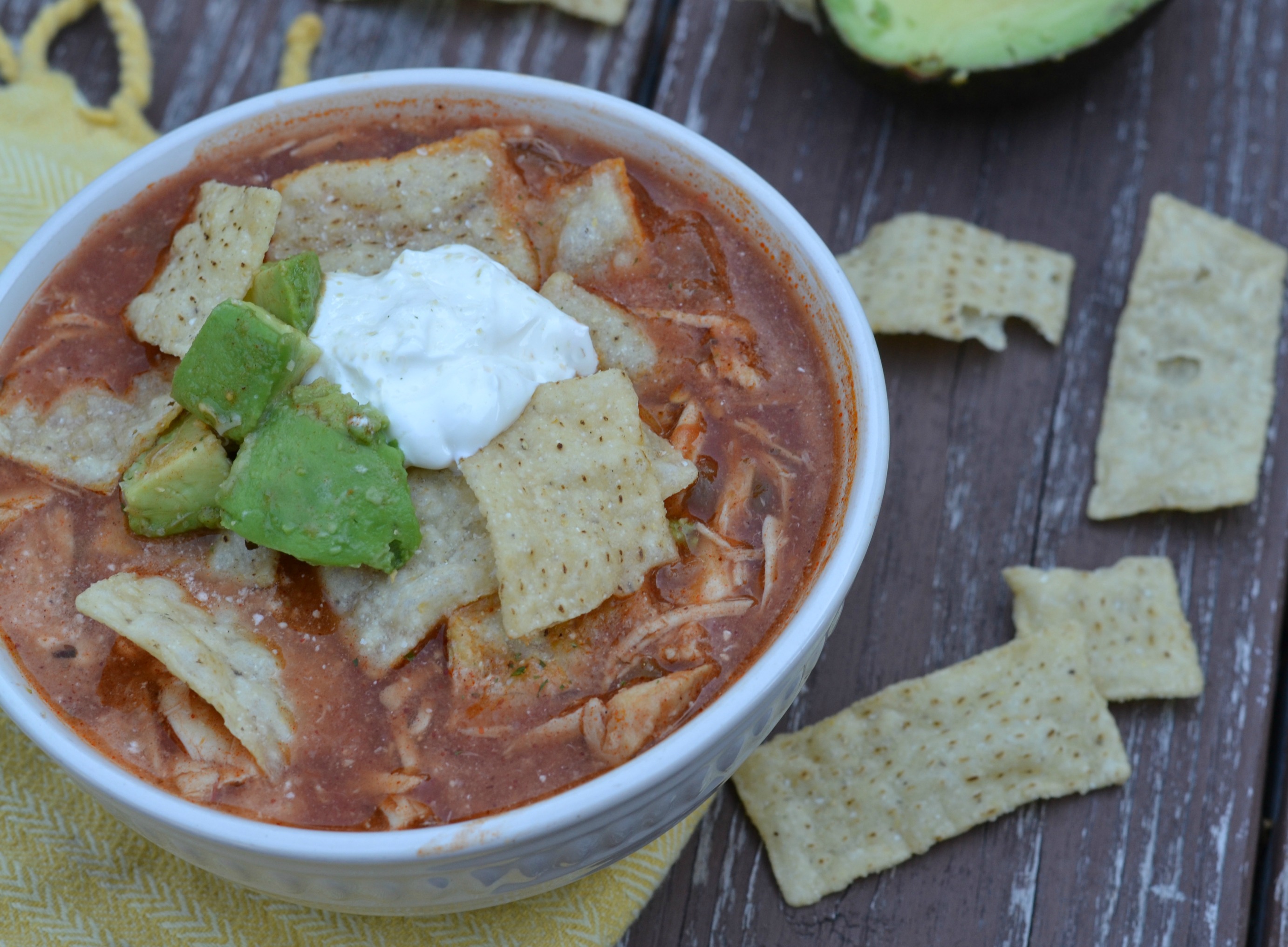 Slow Cooker Chicken Enchilada Soup