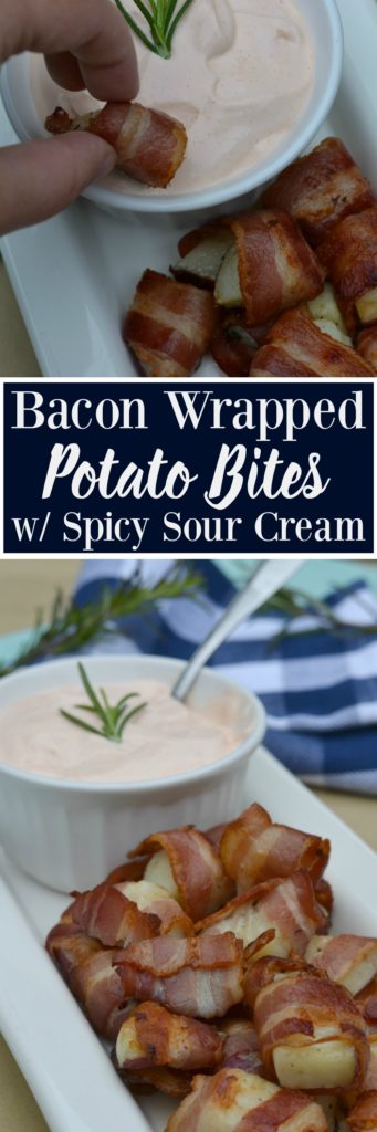 Bacon Wrapped Potato Bites With Spicy Sour Cream Dip Pinterest Houston Mommy And Lifestyle 8030