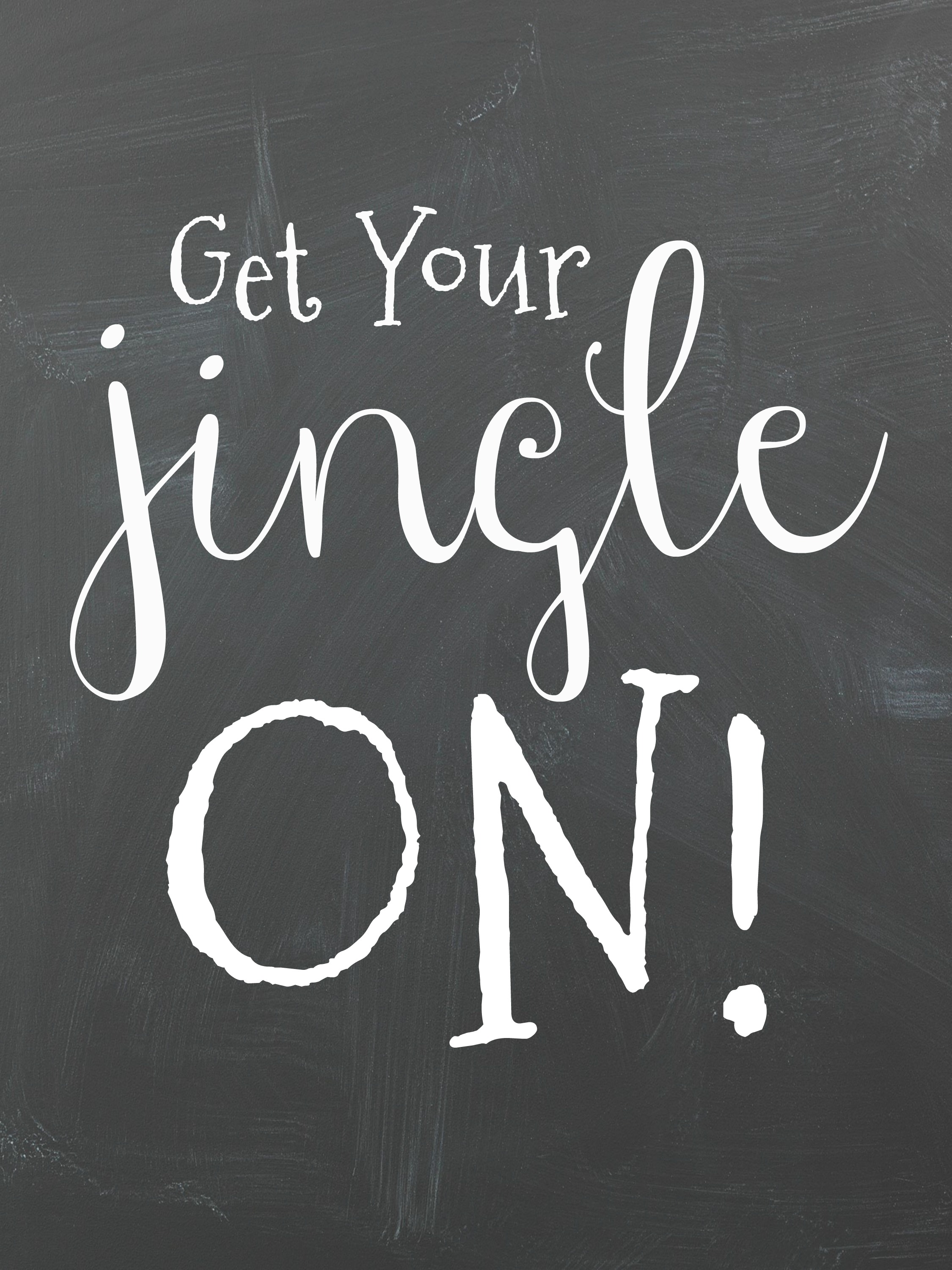 Get Your Jingle On Free Chalkboard Christmas Printables! Perfect for a DIY Christmas Gallery Wall. 