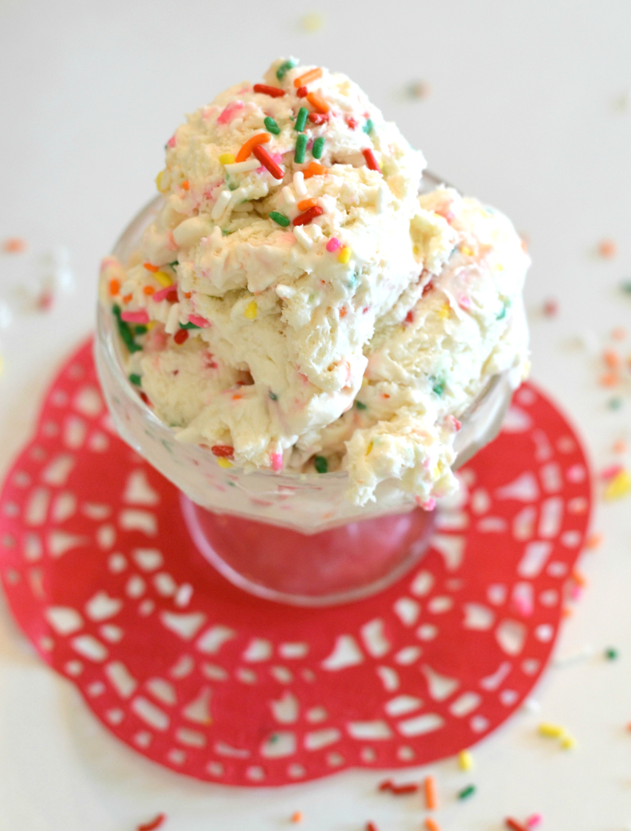 Cake Batter Ice Cream with Sprinkles