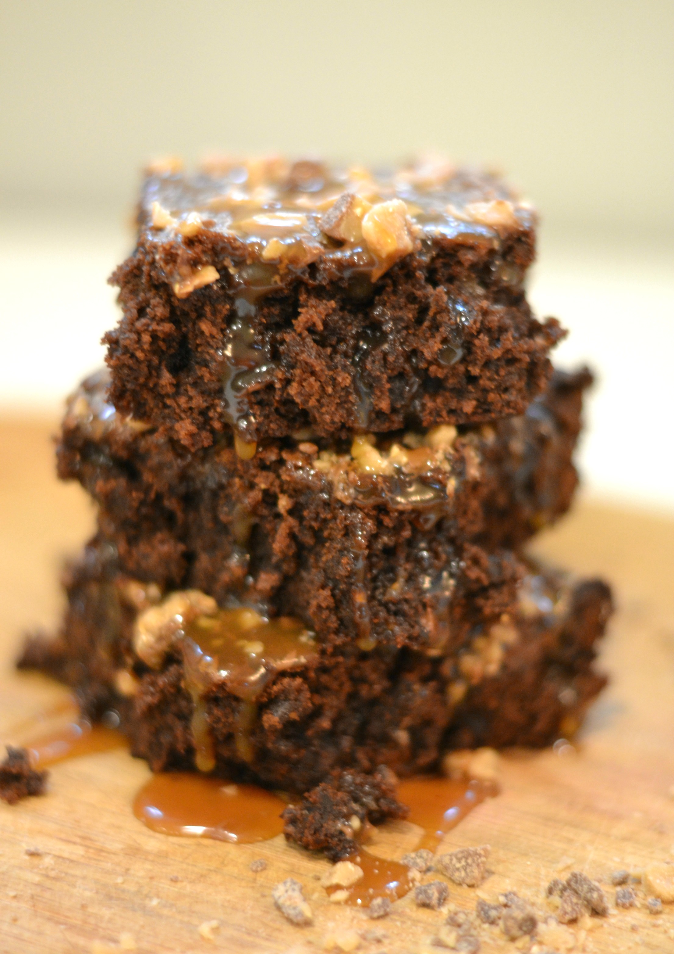 Toffee and Caramel Double Chocolate Brownies