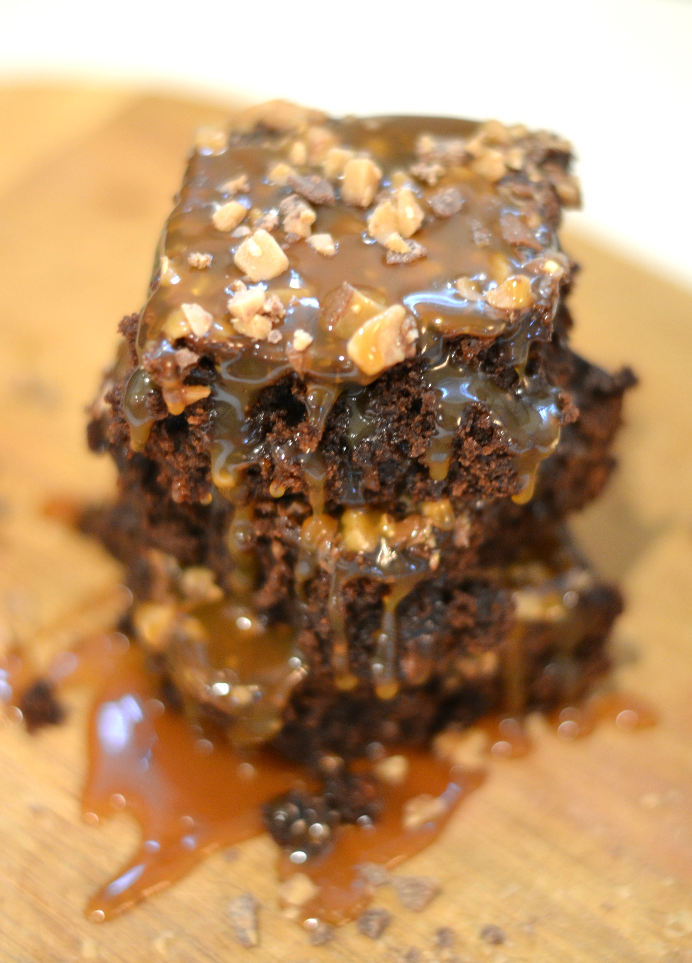 Toffee and Caramel Double Chocolate Brownies