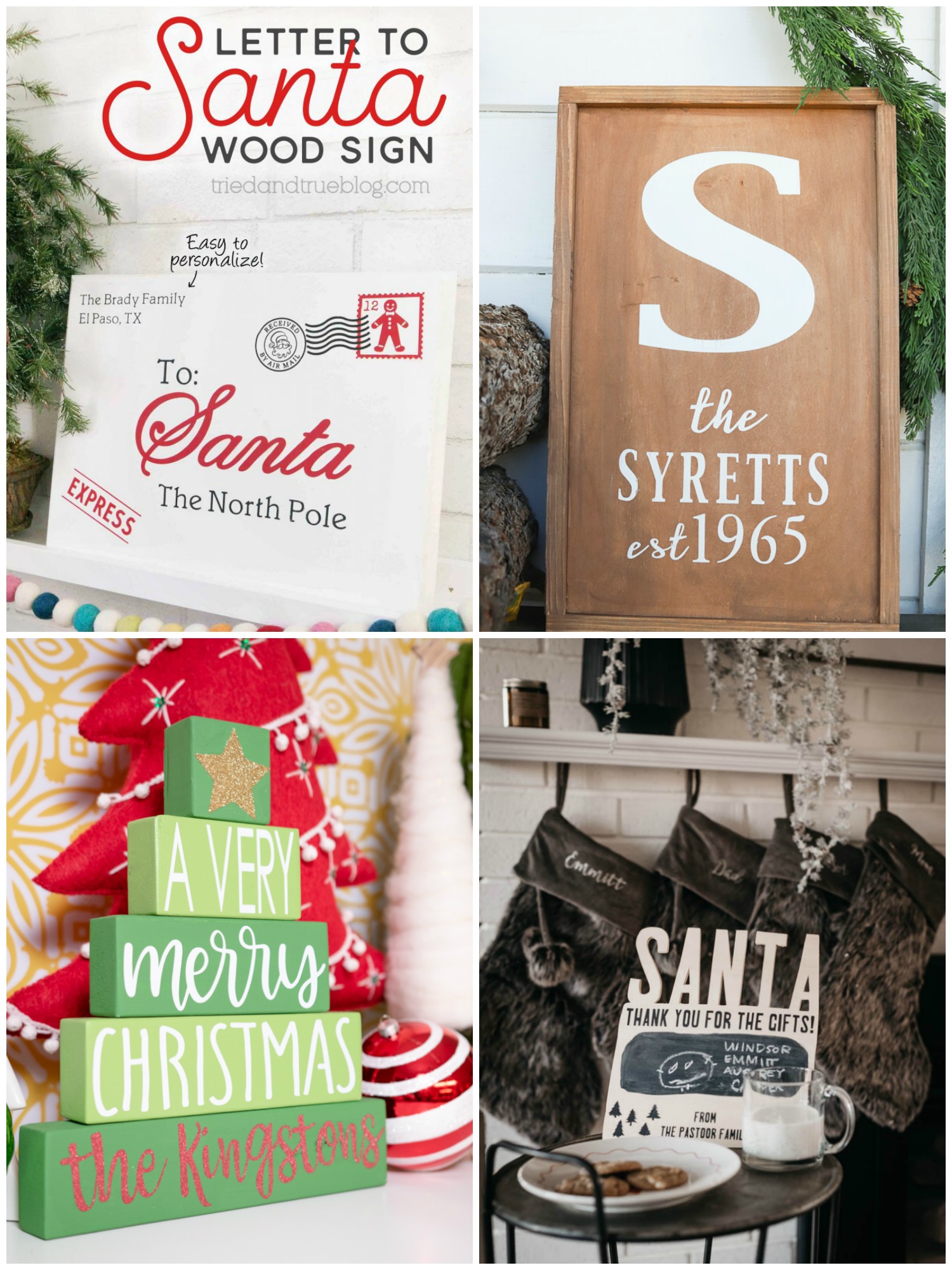 Homemade Merry Christmas Signs