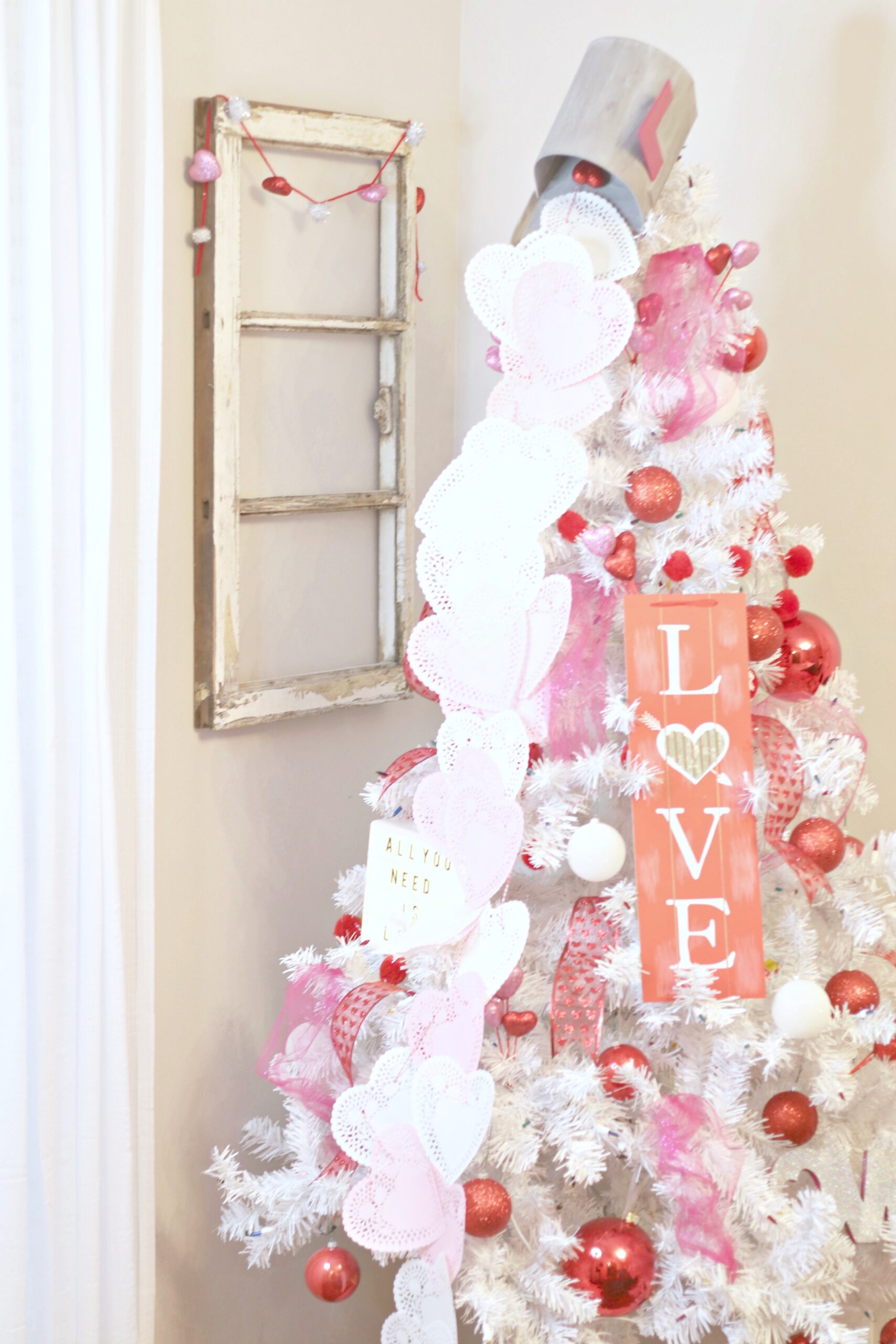 Decorating A Valentine's Day Themed Christmas Tree