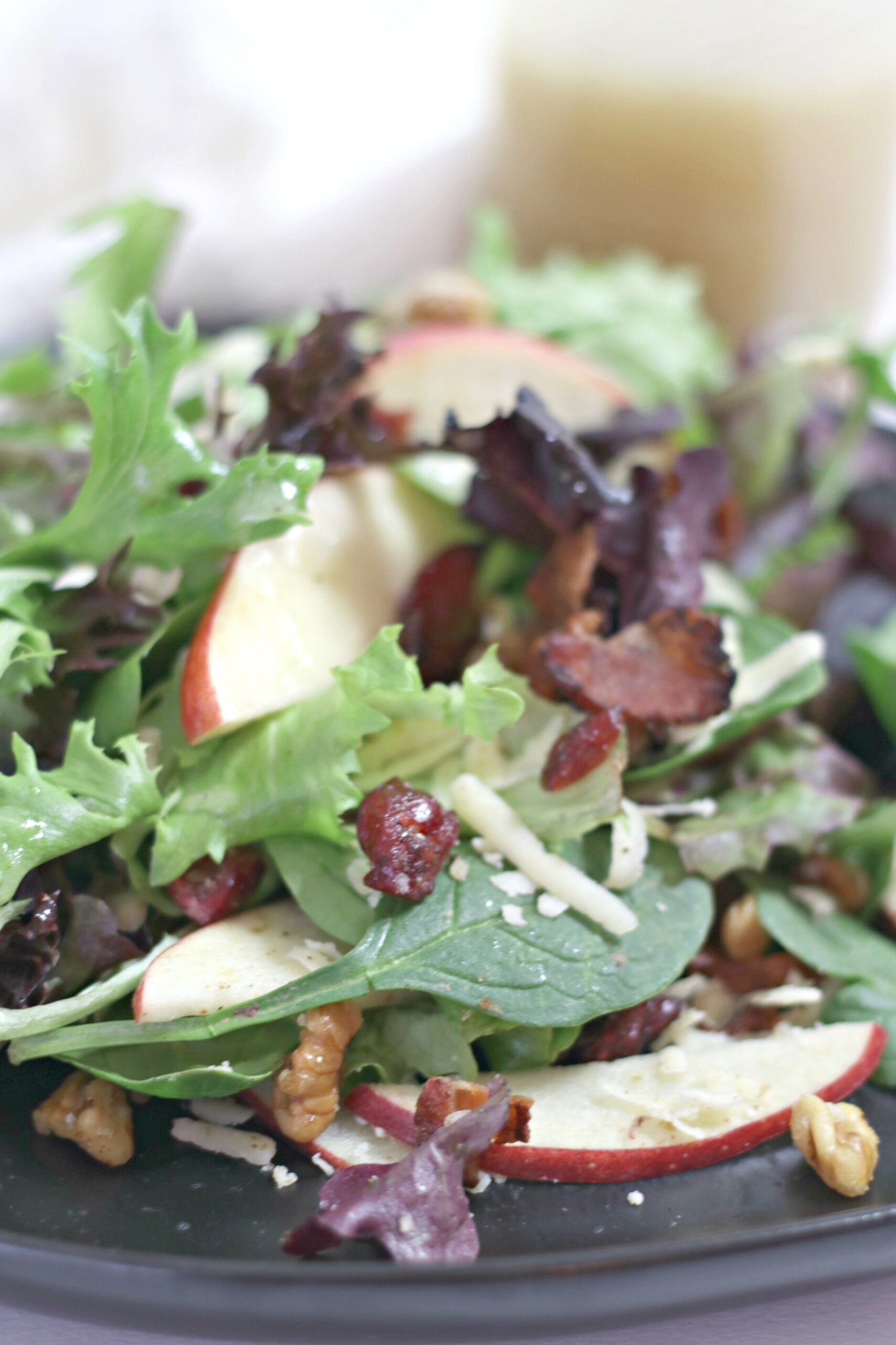 Green Salad with Apples and Apple Cider Dressing
