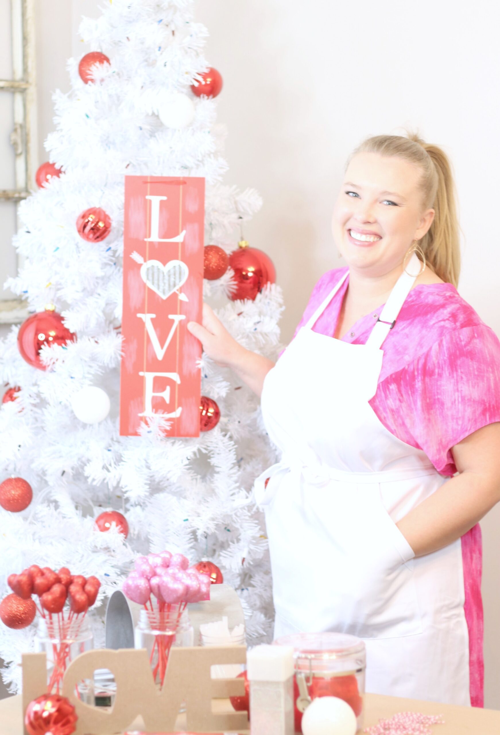 Valentines Day Picks for Tree, Valentine Tree Decorations, Ribbon